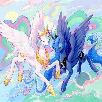 Sisters in the sky print