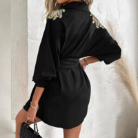 Fashion Sexy Women'S Wings Bead Long Sleeve Dress - Thumbnail 3