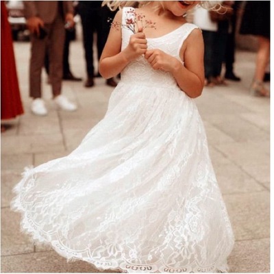 Lace White Flower Girl Dresses 