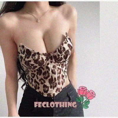 Low-cut diamond-shaped underwire fishbone short lace-up vest - Thumbnail 2