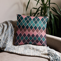 NGC Purple Argyle Reversible Pillow - Thumbnail 2