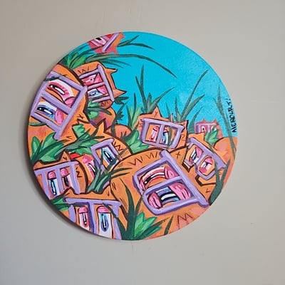 Alleycat field for days (acrylic) 9x9