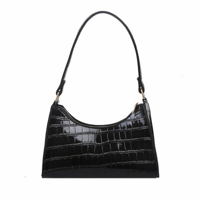Minimalist crocodile pattern faux leather short shoulder strap mini bag  y2k, 90s ootd 