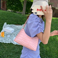 Minimalist Crocodile Pattern Faux Leather Short Shoulder Strap Mini Bag  y2K, 90s Ootd  - Thumbnail 6