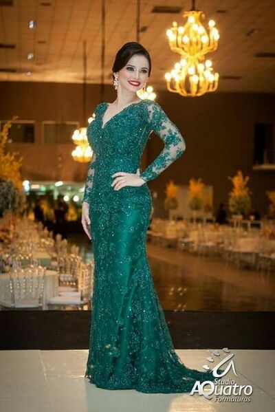 Green Mother Of The Bride/Groom Dresses Lace Long Sleeve Evening Gowns Wedding Guest Dress