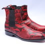Crafted Leather Classic Red Snake Skin Leather Men Chelsea Boot-1