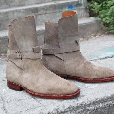 Crafted leather classic brown suede jodhpur boot