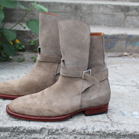 Crafted Leather Classic Brown Suede Jodhpur Boot - Thumbnail 1
