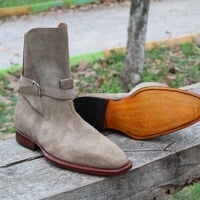 Crafted Leather Classic Brown Suede Jodhpur Boot - Thumbnail 2