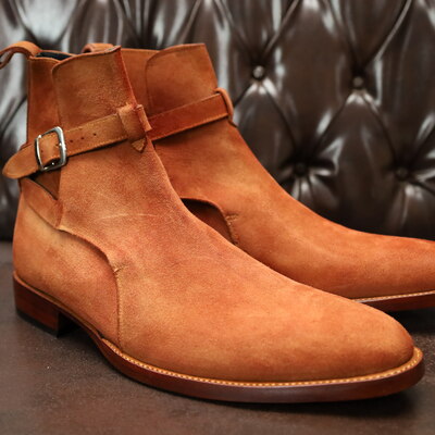 Crafted leather handmade classic brown suede leather jodhpur boot - Thumbnail 5