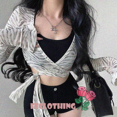 Strappy sexy cross bottoming shirt cross T-shirt trumpet sleeve top