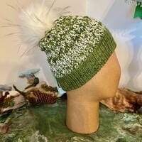 #84 Handmade Alpaca Wave Knit Hat with Pom Pom - Thumbnail 1