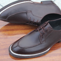 Crafted Leather Handmade Brown Luxury Norwegian Welted Oxford Lace up Formal Dress Shoes - Thumbnail 1