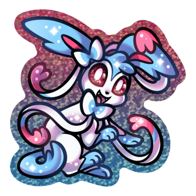 Glitter Shiny Sylveon Vinyl Sticker