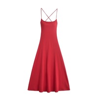 Hot girl slim sexy breast pad suspender long skirt - Thumbnail 2