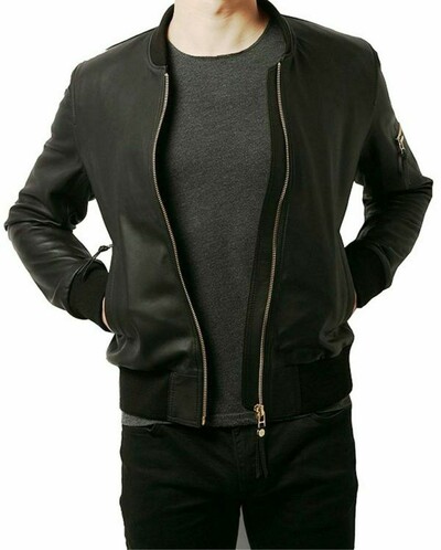 Men Black Leather Jacket Biker Racer Party Soft Lambskin Jacket