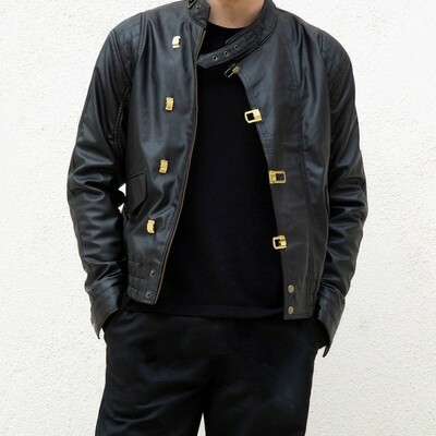 Mens akira kaneda black leather motorcycle jacket limited edition