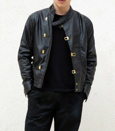 Mens Akira Kaneda Black Leather Motorcycle Jacket Limited Edition