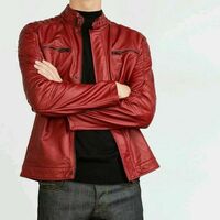 Men’s Zipper Leather Jacket Genuine Real Lambskin Leather Jacket - Thumbnail 4