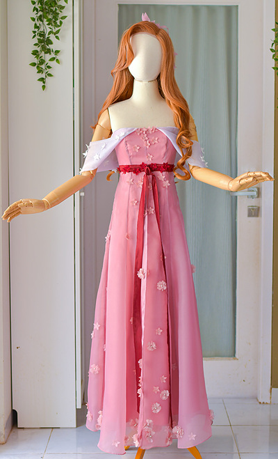 Giselle Princess Pink Dress Cosplay Costume