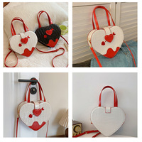 Amor Heart Shaped Leather Bag - Thumbnail 7