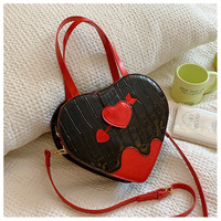 Amor Heart Shaped Leather Bag - Thumbnail 2