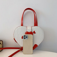 Amor Heart Shaped Leather Bag - Thumbnail 8