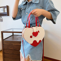 Amor Heart Shaped Leather Bag - Thumbnail 4