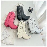 Cowboy Boots Shaped Leather Bag - Thumbnail 5