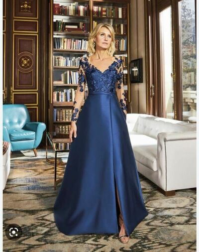 Royal Blue Mother Of The Bride/Groom Dresses Lace  Evening Gowns Wedding Guest Dress