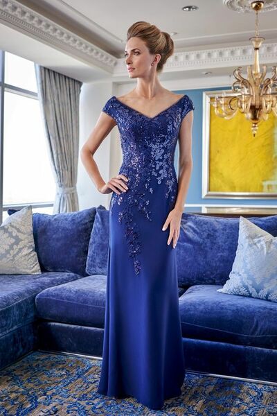 Royal Blue Mother Of The Bride/Groom Dresses Lace Appliques Evening Gowns Wedding Guest Dress