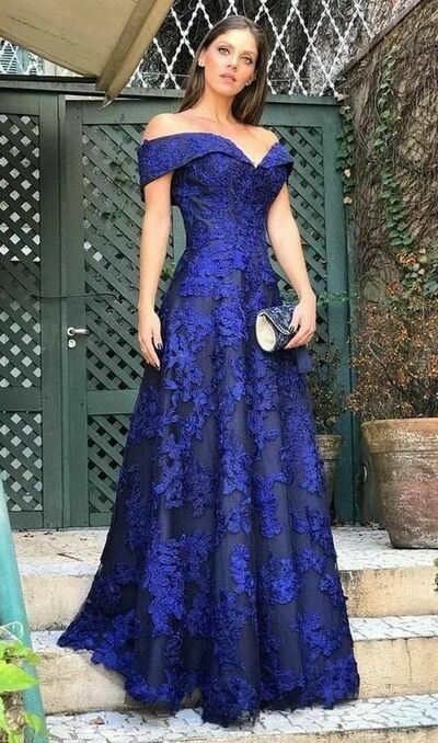 Royal Blue Mother Of The Bride/Groom Dresses Simple Lace Evening Gowns Wedding Guest Dress