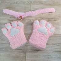 Pink Neko Paws & Tail Set - Thumbnail 1