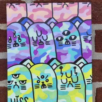 Camo cats pastel