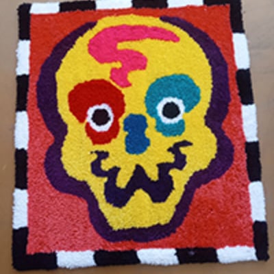 Clown skull rug