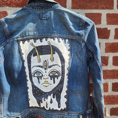 Alien girl denim jacket