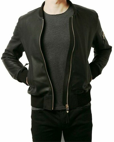 Men Black Leather Jacket Biker Racer Party Soft Lambskin Jacket