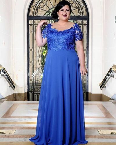 Royal Blue Mother Of The Bride/Groom Dresses Simple Lace Evening Gowns Wedding Guest Dress