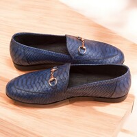  Men's Waterproof Loafers Handmade Formal Business Shoes, Dress Shoes, Round Toe Work Shoes, - Thumbnail 1