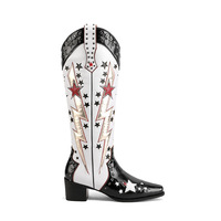 Cowboy Style Knee High Lightning Boots - Thumbnail 3