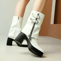 Chic Side Zipper Up Pant Boots - Thumbnail 3