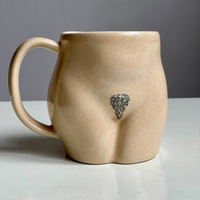Handmade Ceramic Women's Coffee Mug – 400ml Unique Design with Optional Pubic Detail - Thumbnail 2