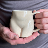 Handmade Ceramic Women's Coffee Mug – 400ml Unique Design with Optional Pubic Detail - Thumbnail 1