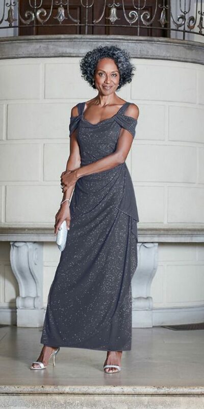 Grey Mother Of The Bride/Groom Dresses Simple Sequins Evening Gowns Wedding Guest Dress
