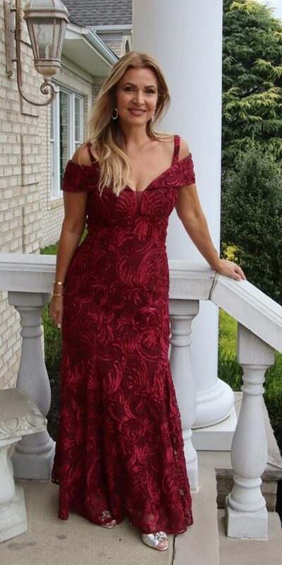 Wine Red Burgundy Mother Of The Bride/Groom Dresses SimpleLace Appliques Evening Gowns Wedding Guest Dress