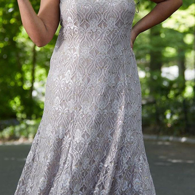 Plus size mother of the bride/groom dresses simple lace evening gowns wedding guest dress