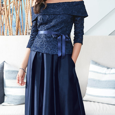 Royal blue mother of the bride/groom dresses simple two pieces lace evening gowns wedding guest dress 
