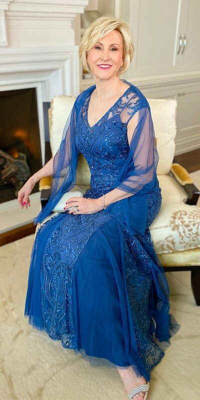 Blue Mother Of The Bride/Groom Dresses Simple Lace Appliques Evening Gowns Wedding Guest Dress 