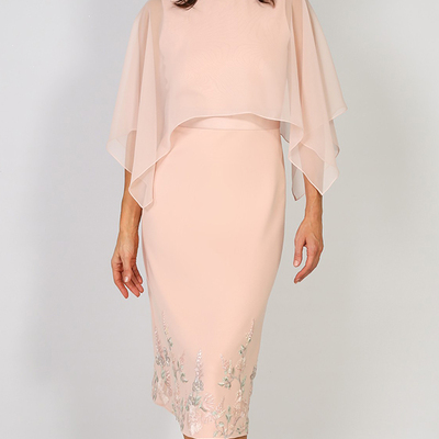 Simple mother of the bride/groom dresses tea-length evening gowns wedding guest dress 