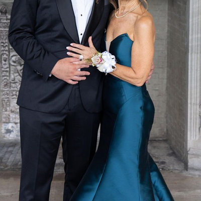 Simple mother of the bride/groom dresses blue mermaid evening gowns wedding guest dress 